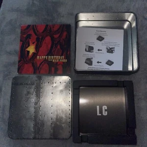 Vassoio cenere metallo gomma nera pesante iniziali regalo Marlboro personalizzato latta 4" - Foto 1 di 7