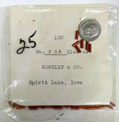 100 mangas conectoras de cobre Berkley P3A líder de pesca nuevo stock antiguo Foto 1 de 2