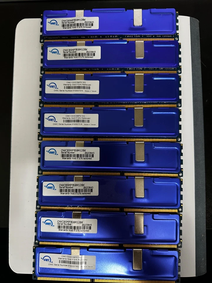 OWC 128GB DDR3 1066MHz UDIMM Memory Kit 8x16GB Mac Pro 2010 9 12 OWC85MP3S9M128K - Image 1 of 1