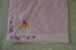 Crown Crafts Disney Princess Slipper Shoe Baby Blanket Pink Flowers Cinderella - Picture 1 of 9