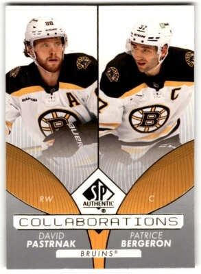 David Pastrnak / Patrice Bergeron 2022-23 SP Authentic Collaborations #C-7 - Image 1 of 2
