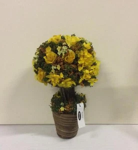 New Design Potted 33cm Artificial Topiary / Plant Rose & Gyp Yellow - Picture 1 of 2