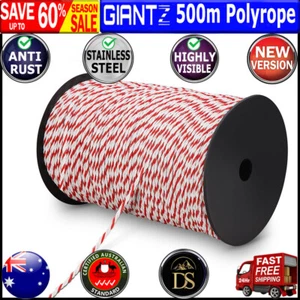 500m Electric Fence Stainless Steel Rope 4mm Polywire Poly Tape Farming Fencing - Picture 1 of 10