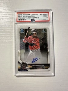 Kristian Robinson Rc Rookie 1st Bowman Chrome Auto PSA 9 - Bild 1 von 2