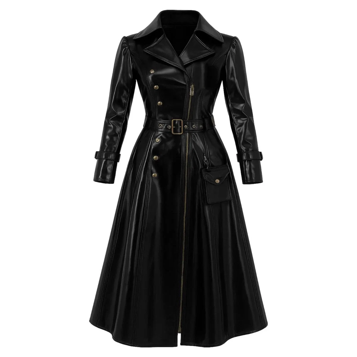 ジャケット・アウター maxi long real leather coat Vintage 90s Genuine Leather Maxi Coat in Black - Etsy