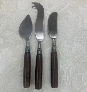 Pottery Barn Charcuterie Cheese Knives with Wood Handles,  set of 3 - Picture 1 of 11