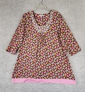 Boden Toulon Paisley Floral Tunic Top Mini Dress Womens 14 Multicolor Cotton - Picture 1 of 11