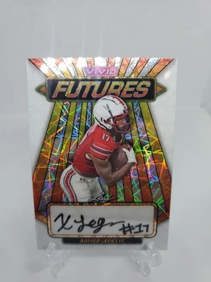 2024 Leaf Vivid Xavier Legette Futures Auto Laser White Rookie RC #1/1 - Image 1 of 2