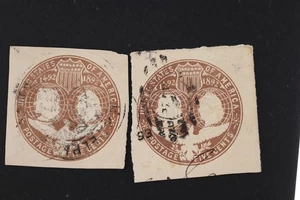 US  CUT SQUARE USED SC#U350 DIE1 BROWN SHADE VARIETY - Picture 1 of 6