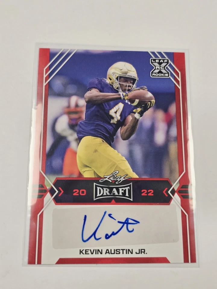 Kevin Austin Jr. 2022 Leaf Draft Red Parallel Autograph Card  - Image 1 of 1