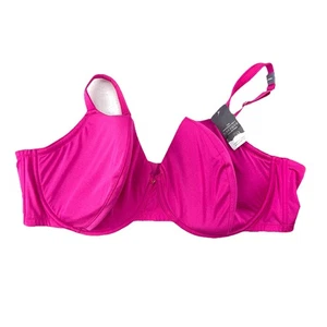 Cacique leicht gefütterter Balconette BH 50DD Hot Pink Neu mit Etikett Übergröße sexy glatt - Bild 1 von 9