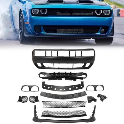 Fits 2008-2014 Dodge Challenger Hellcat Style SRT New Front Bumper Cover Kit Foto 1 de 4
