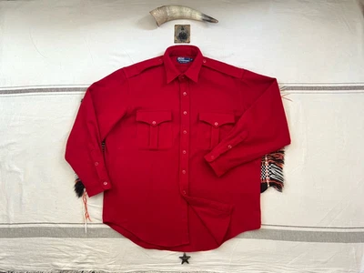 Camisa Ralph Lauren Lana CPO XL-2XL De Colección Militar Estilo RRL Roja Envío Gratis Reino Unido Foto 1 de 4