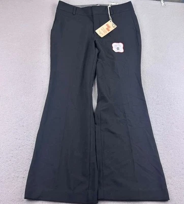 Pantalones Dockers para mujer 12 medianos negros caqui diem frente plano pierna acampanada nuevos con etiquetas Foto 1 de 4