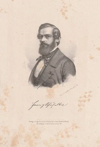 c1849 Franz Schuselka Deutsche Revolution Abgeordneter Lithographie-Porträt - Bild 1 von 1