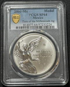 2000-Mo .925 Silver Mexico Año 2000 D.C. Turn of the Millennium PCGS SP 64 Medal - Picture 1 of 4