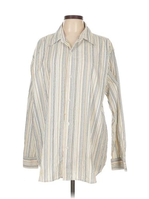 Southpole Women Ivory Long Sleeve Button-Down Shirt L - Image 1 of 4