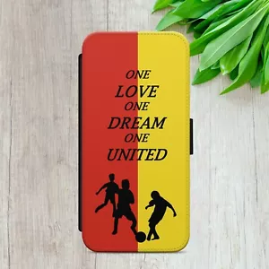 MANCHESTER FOOTBALL FAN FLIP WALLET PHONE CASE COVER FOR IPHONE SAMSUNG GOOGLE - Picture 1 of 9