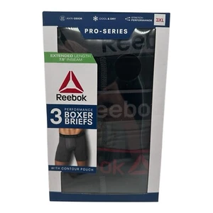 Reebok Pro Series 3 Pack Boxer Briefs Size 3XL Extended Length 7.5" Inseam Multi - Picture 1 of 3