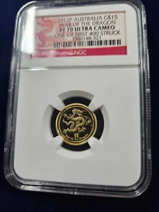 ๐ NGC PF70 2012 Australia 1/10 oz .9999 Gold Lunar PROOF Dragon $15 Coin - Picture 1 of 2