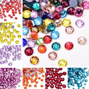 Hot Fix Glitter Rhinestones Dress Stone Decorations Diy Crystals 288/1000/1440pc - Picture 1 of 44