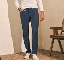 Faherty Brand Size 31 Men's Navy Blue Slim Straight Stretch Terry 5-Pocket Jeans