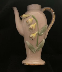 Vintage Miniatur Krug rosa mit gelben Blumen - Top Zustand! - Bild 1 von 5