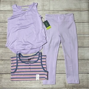 Girls Athletic Wear Size 7. NWT! Purple Leggings and 2 Tank Tops. Athletic - Picture 1 of 17