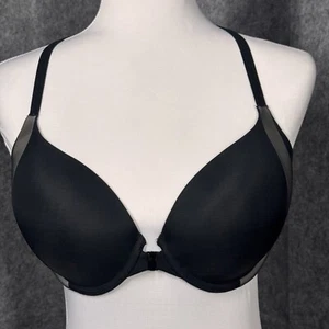 Victorias Secret Bra 36D Racerback Black Grey Front Closure Push Up Body by - Picture 1 of 12