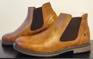 Stivaletti Chelsea Bruno Marc da uomo 7,5 slip on pelle scamosciata scarpe eleganti Chukka - Foto 1 di 19
