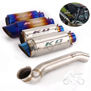 Modified Exhaust Tips Blue Mid Tail Muffler Slip on for DUKE 690 Svartpilen 701 - Picture 1 of 12