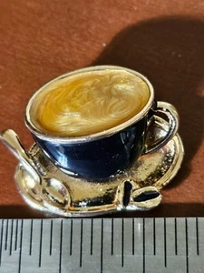Kaffeetasse Anstecknadel, Cappuccino Brosche - Bild 1 von 5