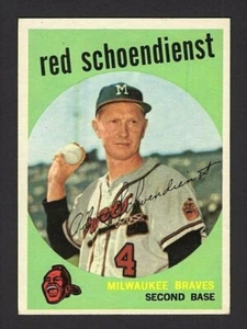 Red Schoendienst Milwaukee Braves 1959 Topps Card #480 - Imagen 1 de 2