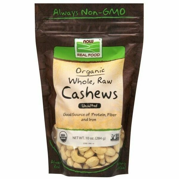 Anacardos orgánicos enteros crudos certificados 10 oz de Now Foods Foto 1 de 1