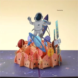 S07-3D Pop Up Space Adventure Greeting Card | Birthday Greeting All Occasions - Picture 1 of 3