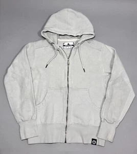 Felpa con cappuccio American Giant Classic full zip uomo S grigio chiaro Spellout maglia rovesciata - Foto 1 di 8