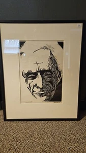Artist Signed Bertrand Russell Lithograph Face Portrait 20 1/2×16/12 - Picture 1 of 7