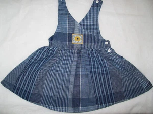 Girl 6: VINTAGE Little Levi's denim sunflower jumper dress - Picture 1 of 5