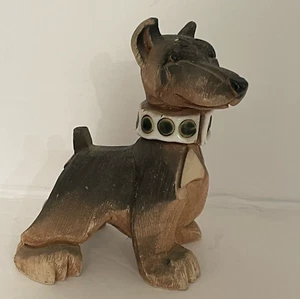 Vintage Artesania Rinconada Doberman Dog Figurine #111 Uruguay Stoneware Pottery - Picture 1 of 8