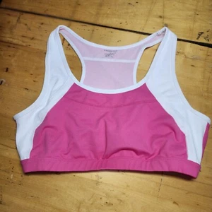 Sujetador deportivo LANDS END talla L rosa blanco malla espalda - Imagen 1 de 5