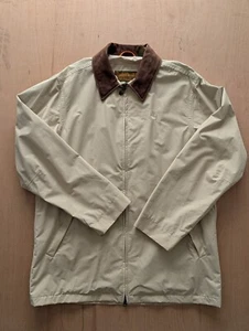 Timberland Vintage Embroidered Pop Button Country Coat Coach Jacket Cream L - Picture 1 of 10