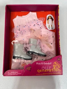 Our Generation Pink & Colorful Confetti-Print Dress Outfit for 18'' Dolls - Picture 1 of 3
