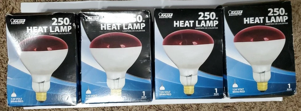 4 - FEIT ELECTRIC 250w BR40/R Heat Lamp, Red, 120V, 2000 Hours Dimmable - Image 1 of 1