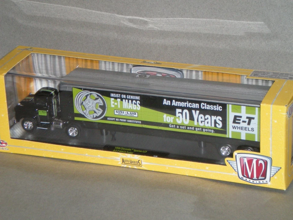 1/64th M2 Auto Haulers R07  1958 Chevrolet Spartan LCF & ET Mags Trailer - Image 1 of 1