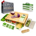 Bamboo Cutting Board with Containers - Chopping Board Set with 3 Stackable Co...