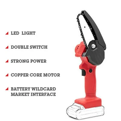 24V Chain Saw Woodwork Tool Mini Chainsaw Cordless 6Inch Electric Chain Saw - Image 1 of 4