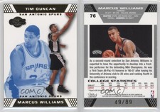 2007-08 Topps Co-Signers Gold Blue /89 Marcus Williams Tim Duncan Rookie RC HOF