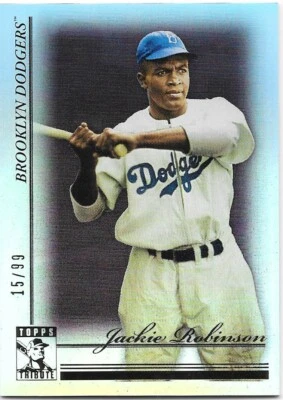 2010 Topps Tribute Jackie Robinson 15/99 Black Parallel #9 - Image 1 of 2