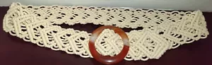 Vintage Hand Made Macrame Wide Belt - Picture 1 of 5
