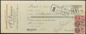 France: Bill of Exchange, 1937, with several adhesive revenue stamps - Picture 1 of 1